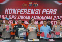 Polres Bontang Gelar Press Release Hasil Operasi Jaran Mahakam 2025, Empat Tersangka Diamankan