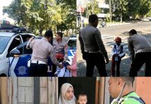 Satlantas Polres Gresik Bantu Siswa SD Kebingungan Saat Pulang Sekolah, Langsung Diantar ke Rumah Orang Tua Lega