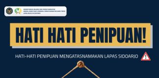 Waspada Penipuan, Lapas Sidoarjo Imbau Masyarakat Lakukan Konfirmasi Pengadaan Barang Melalui Kanal Resmi