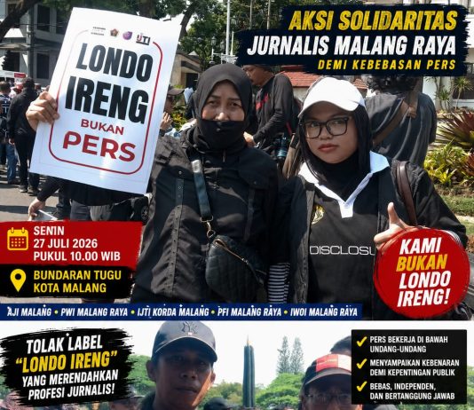 Tolak Label “Londo Ireng”, Jurnalis Malang Raya Gelar Aksi Solidaritas Demi Kebebasan Pers