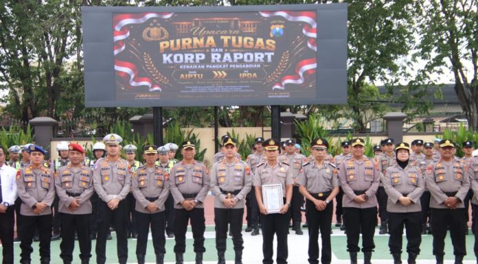 Momen Pengabdian, Polresta Sumenep Gelar Purna Tugas dan Korp Raport