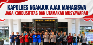 Kapolres Nganjuk Perkuat Komunikasi dengan Mahasiswa, Dorong Penyelesaian Masalah Lewat Dialog