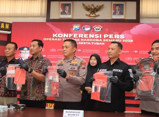 Operasi Tumpas Narkoba di Tuban Ungkap 4 Kasus, Sabu 53,6 Gram Disita